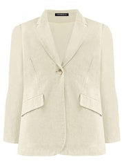 Live Unlimited Natural Curve Linen Mix Blazer - Image 6 of 6