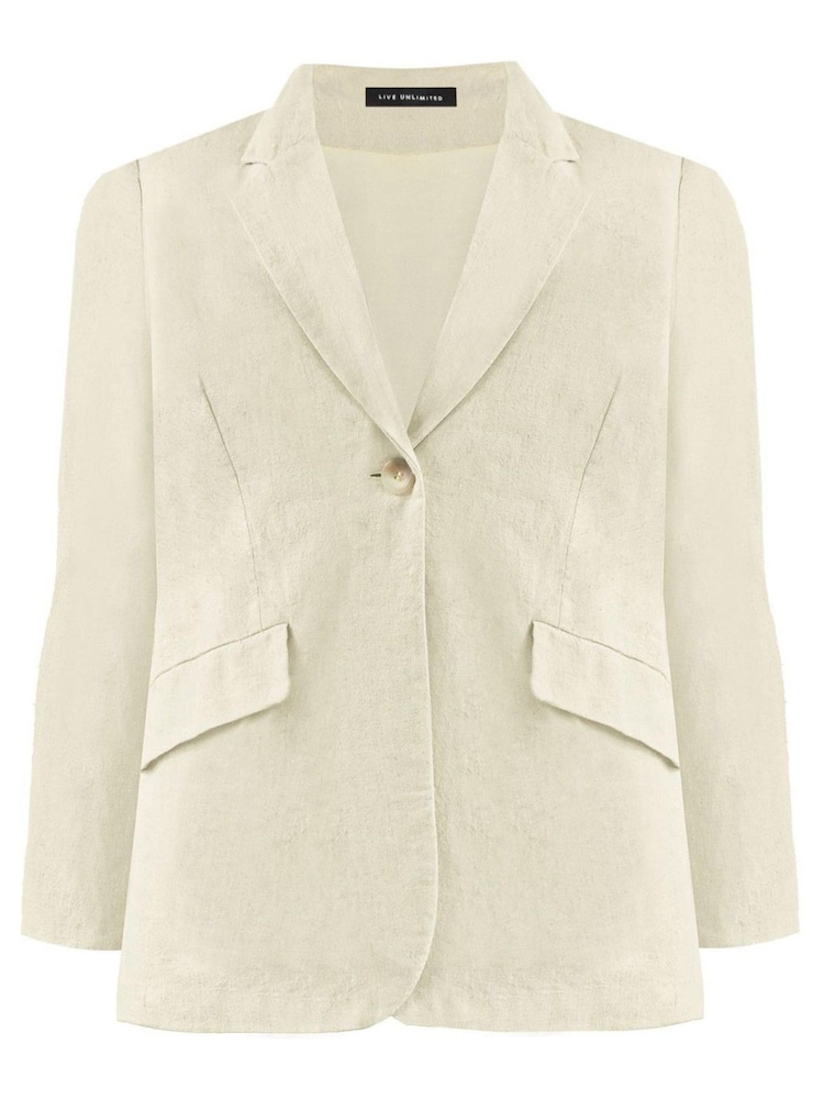 Live Unlimited Natural Curve Linen Mix Blazer - Image 6 of 6