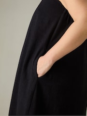 Live Unlimited Black Curve Linen Mix Bandeau Midaxi Dress - Image 5 of 7