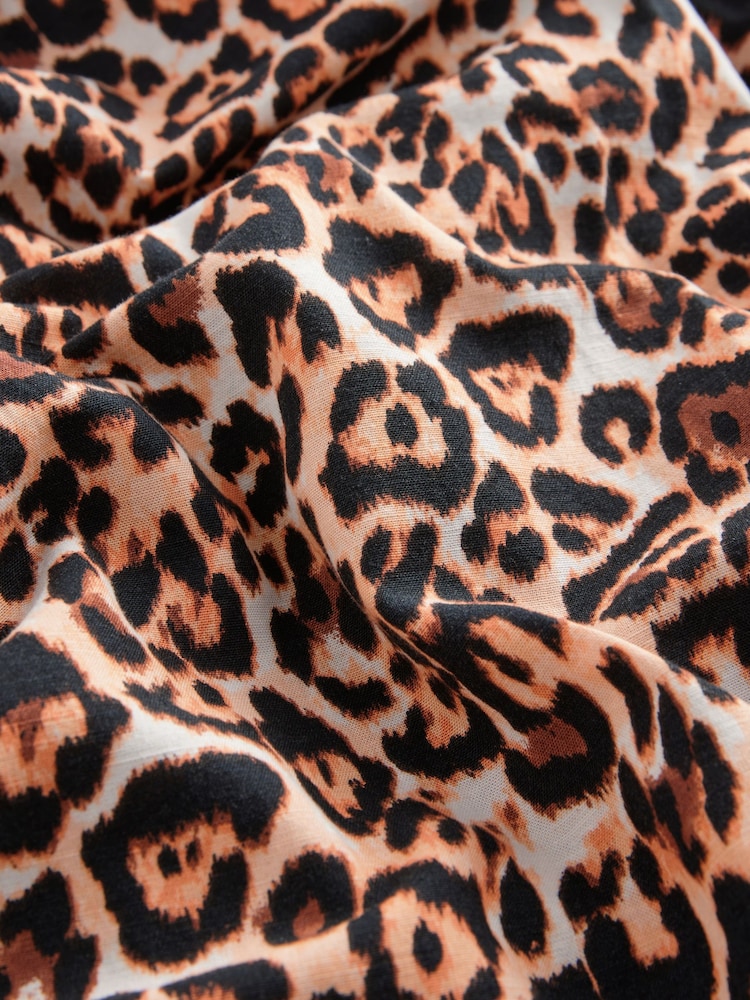 Animal Puff Sleeve Midi Dress - Image 8 of 8
