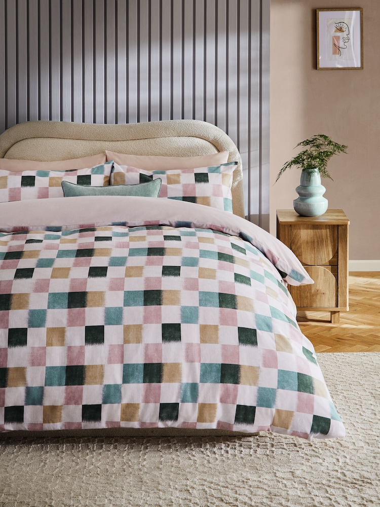 Brushed 100% Cotton Reversibile Duvet Cover and Pillowcase Set - Изображение 1 из 4