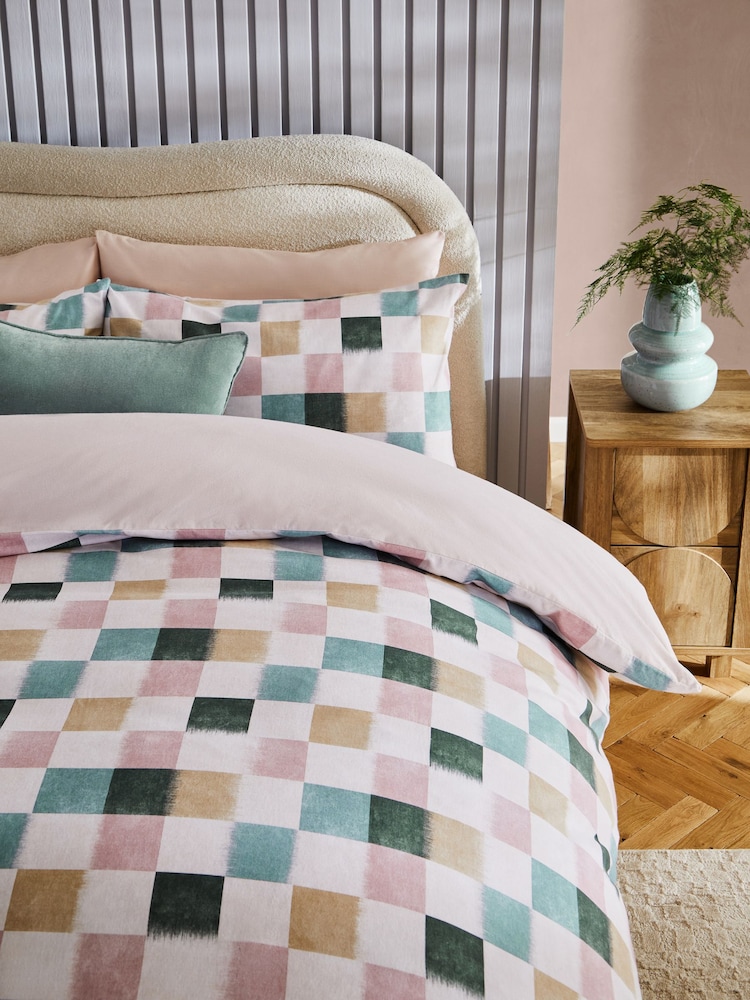 Brushed 100% Cotton Reversibile Duvet Cover and Pillowcase Set - Изображение 2 из 4