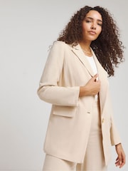 Simply Be Natural Linen Relaxed Suit Jackets - Image 1 of 4