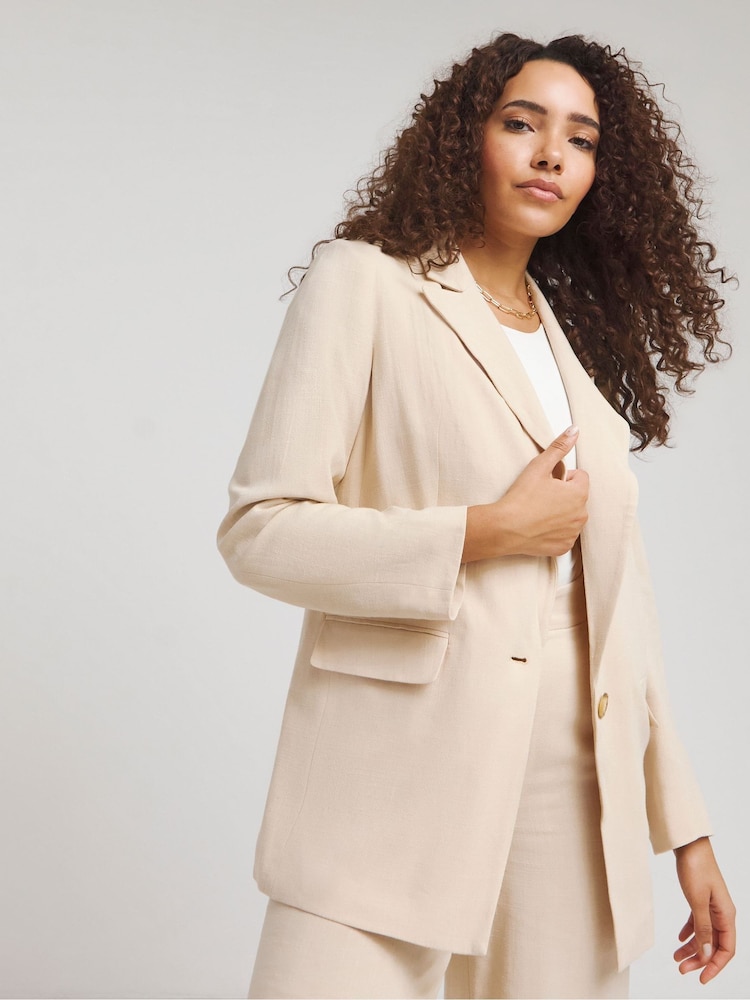 Simply Be Natural Linen Relaxed Suit Jackets - Image 1 of 4 Simply Be Natural Linen Relaxed Suit Jackets - Image 1 of 4