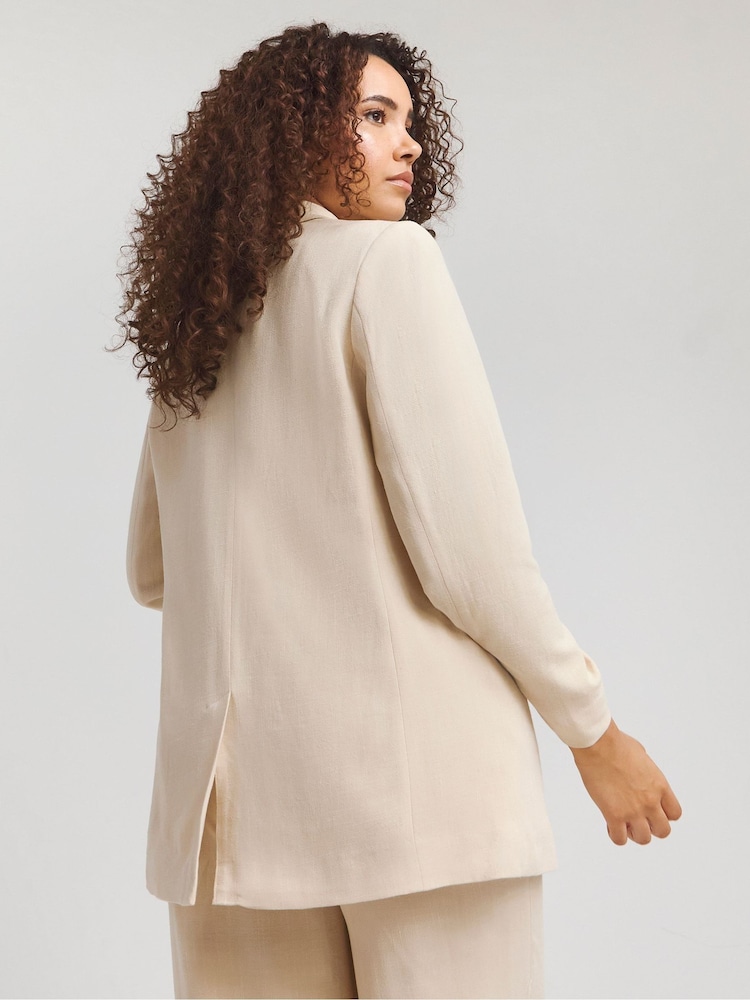 Simply Be Natural Linen Relaxed Suit Jackets - Image 2 of 4 Simply Be Natural Linen Relaxed Suit Jackets - Image 2 of 4