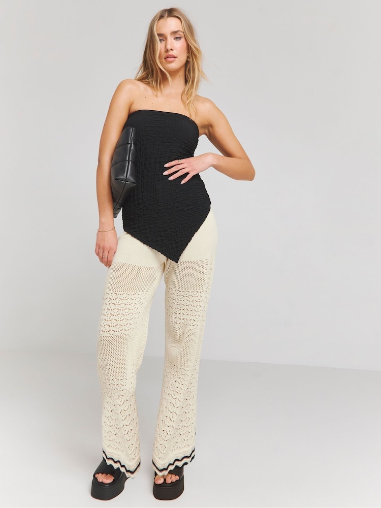 Simply Be Cream 100% Cotton Crochet Trousers - Image 4 of 4