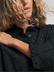 Simply Be Black 100% Cotton Broderie Shirt - Image 4 of 4