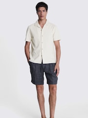 MOSS Natural Knitted Cuban Collar Shirt - Image 2 of 4