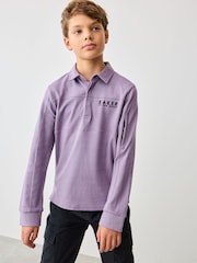 Baker by Ted Baker Purple Long Sleeve Polo Shirt - Image 1 of 11