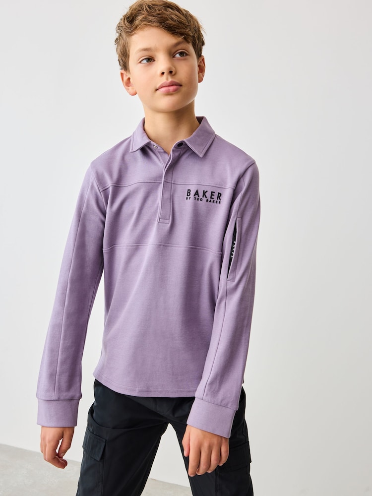 أرجواني - أرجواني - قميص بولو بكُم طويل من Baker by Ted Baker - صورة 1 من 11 أرجواني - أرجواني - قميص بولو بكُم طويل من Baker by Ted Baker - صورة 1 من 11