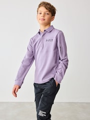 Baker by Ted Baker Purple Long Sleeve Polo Shirt - Image 2 of 11