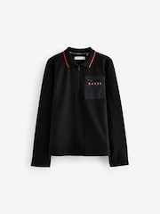 Baker by Ted Baker Long Sleeve Black Polo Shirt - Image 1 of 4