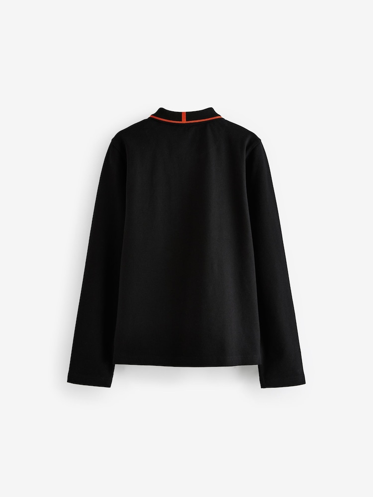 Baker by Ted Baker Long Sleeve Black Polo Shirt - Image 2 of 4