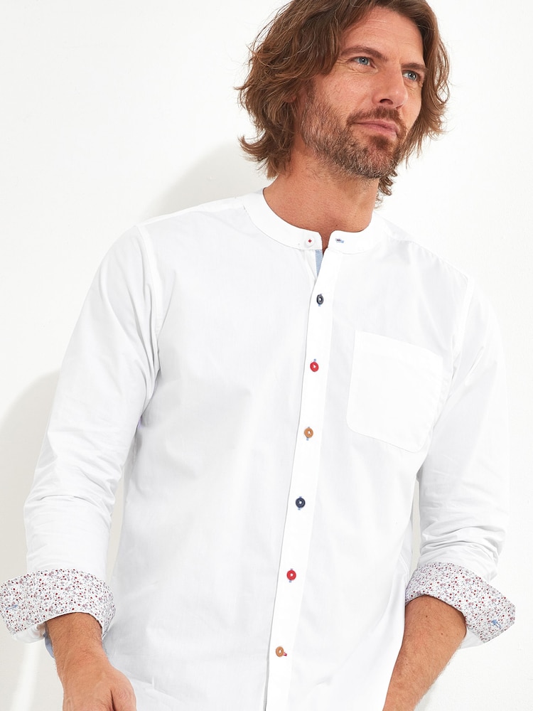 Joe Browns White 100% Cotton Grandad Easy Going Shirt - Image 2 of 5