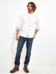 Joe Browns White 100% Cotton Grandad Easy Going Shirt - Image 4 of 5
