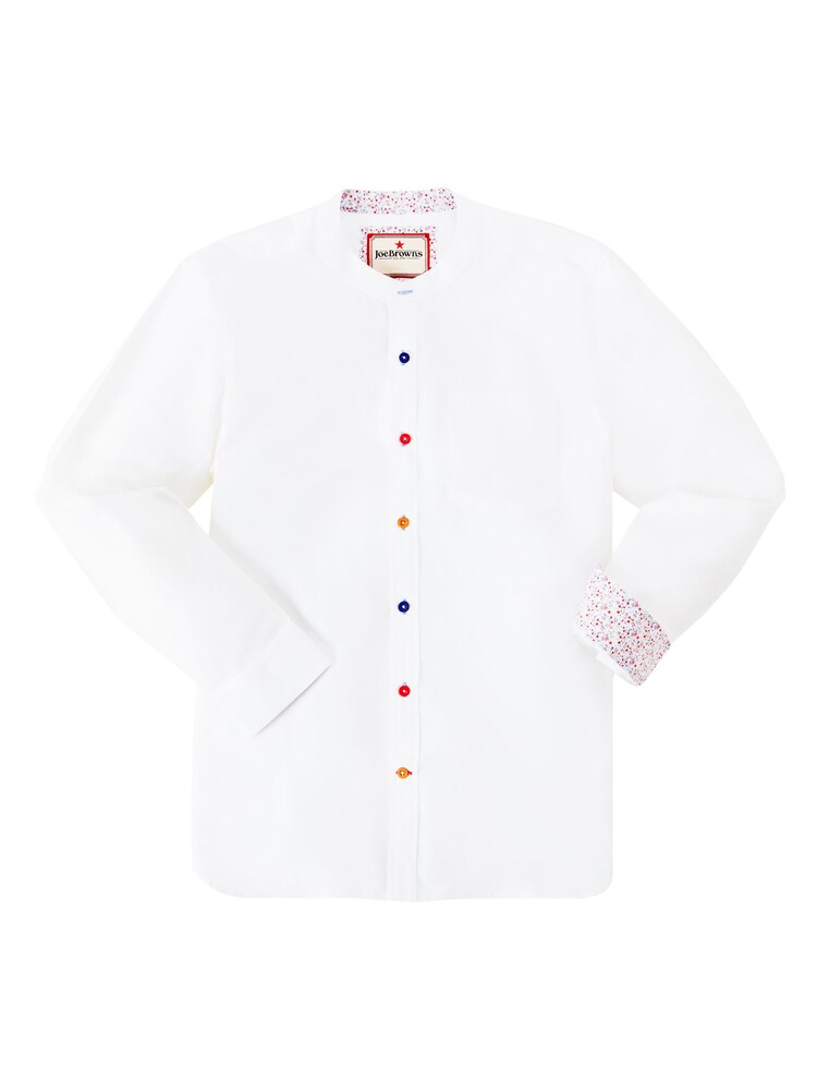 Joe Browns White 100% Cotton Grandad Easy Going Shirt - Image 5 of 5