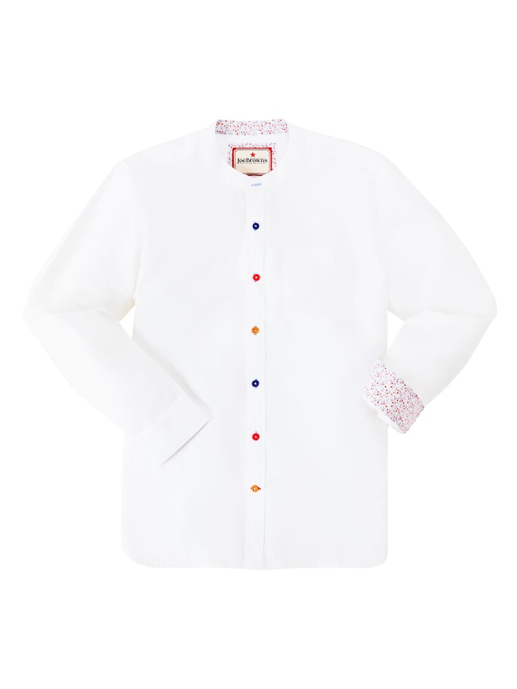 Joe Browns White 100% Cotton Grandad Easy Going Shirt - Image 5 of 5 Joe Browns White 100% Cotton Grandad Easy Going Shirt - Image 5 of 5