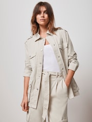 Mint Velvet Cream Cotton Utility Jacket - Image 2 of 4