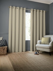 Emily Bond Gold Hawthorn Made to Measure 100% Cotton Curtains - Image 2 of 10