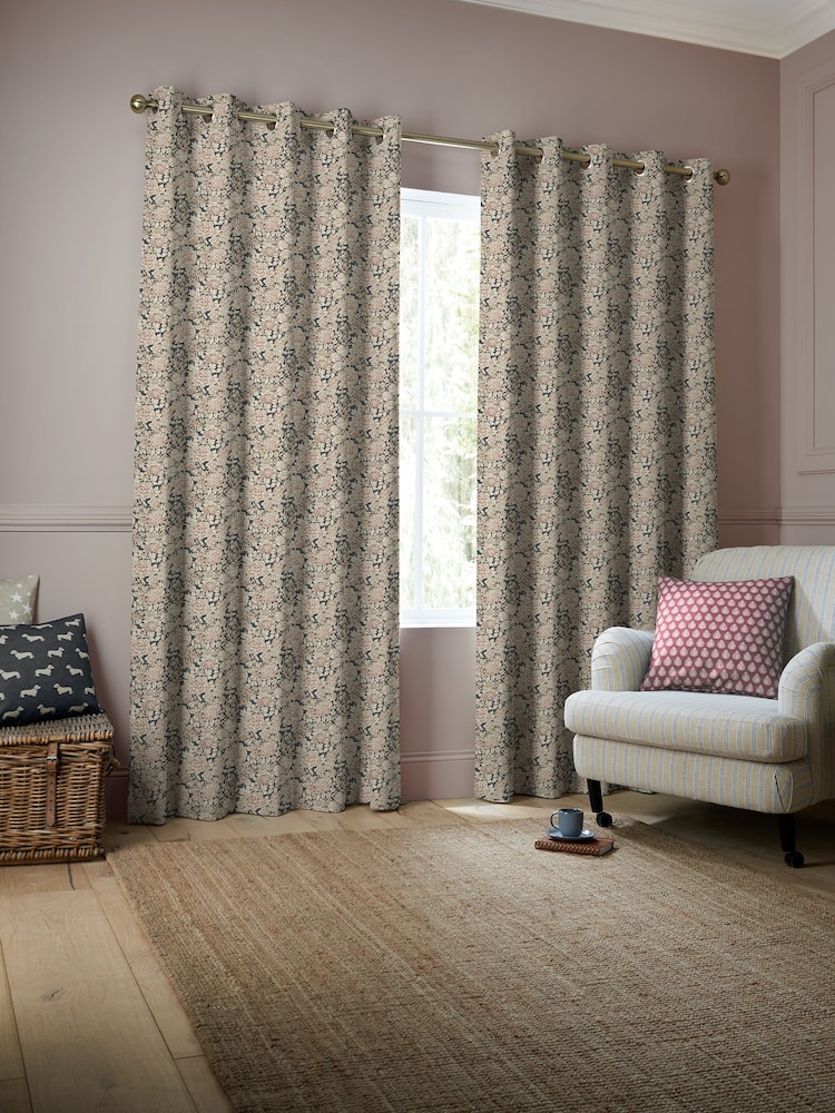 Emily Bond Blossom Pink Somerset Rose Made to Measure 100% Cotton Curtains - Image 2 of 10