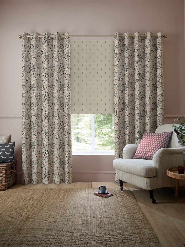 Emily Bond Blossom Pink Somerset Rose Made to Measure 100% Cotton Curtains - Image 5 of 10