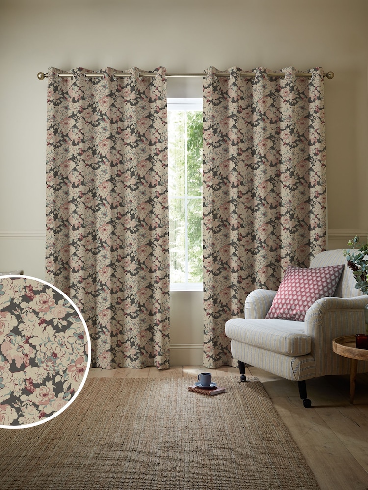 Emily Bond Green Phoebe Made to Measure 100% Cotton Curtains - Image 1 of 10