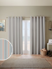 Emily Bond Blue Cornish Stripe Made to Measure 100% Cotton Curtains - Image 1 of 10