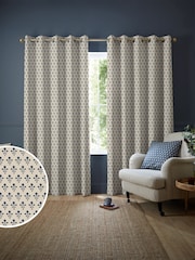 Emily Bond Indigo Blue Hawthorn Made to Measure 100% Cotton Curtains - Image 1 of 10