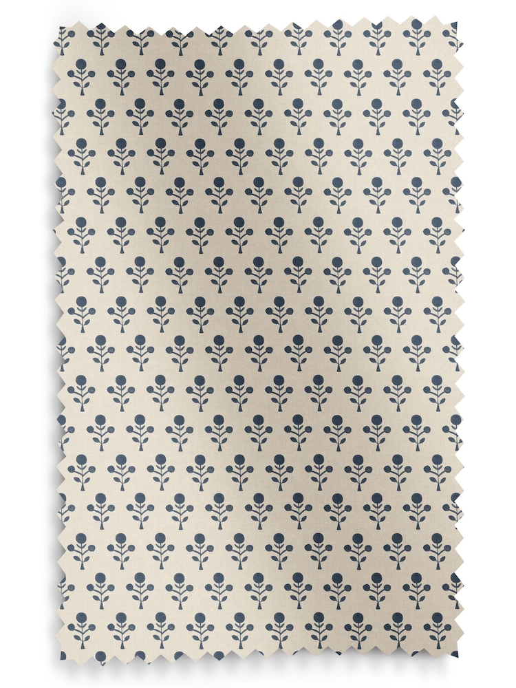 Emily Bond Indigo Blue Hawthorn Made to Measure 100% Cotton Curtains - Image 10 of 10