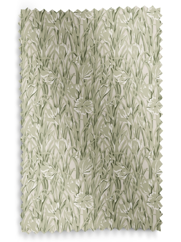 Emily Bond Sage Green Crocus Made to Measure 100% Cotton Curtains - Image 10 of 10