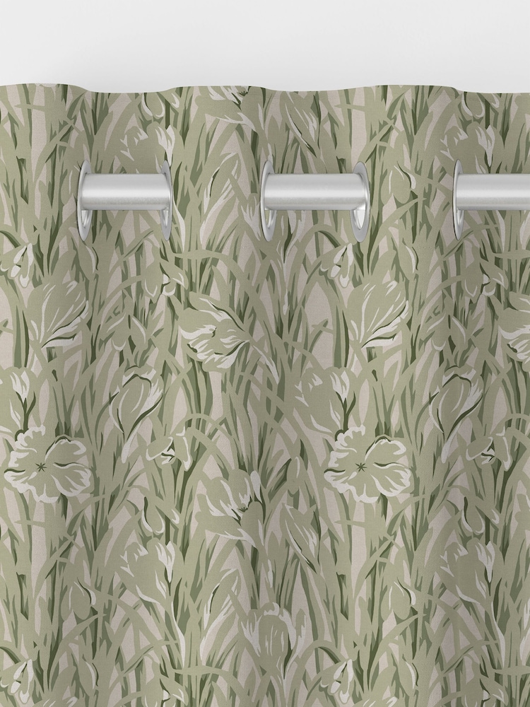 Emily Bond Sage Green Crocus Made to Measure 100% Cotton Curtains - Image 8 of 10