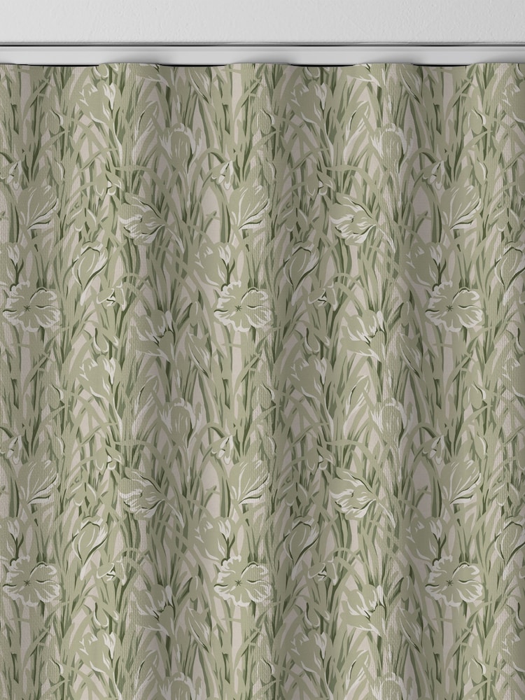 Emily Bond Sage Green Crocus Made to Measure 100% Cotton Curtains - Image 9 of 10