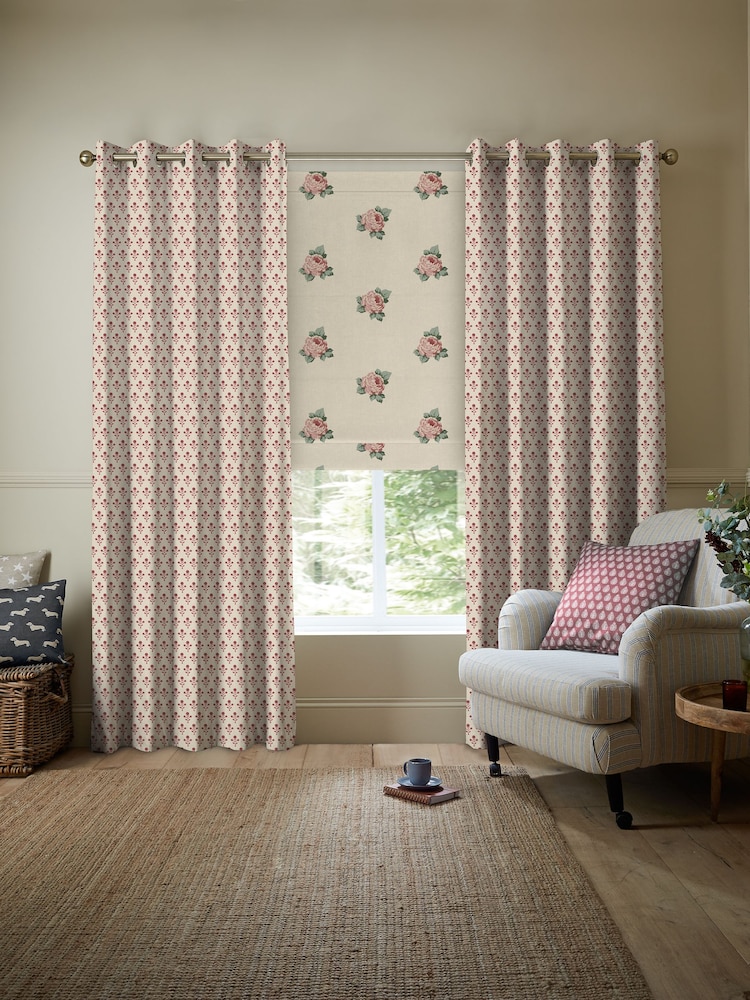 Emily Bond Swiss Red Hawthorn Made to Measure 100% Cotton Curtains - Image 5 of 10