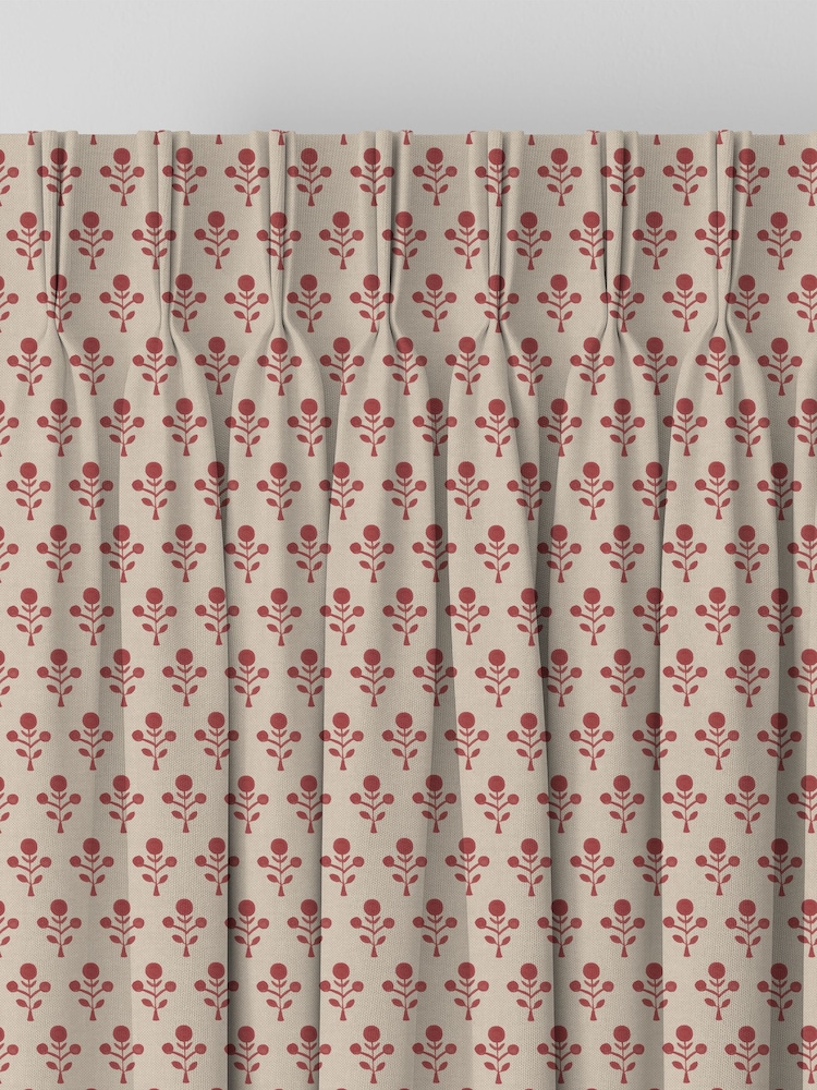 Emily Bond Swiss Red Hawthorn Made to Measure 100% Cotton Curtains - Image 6 of 10