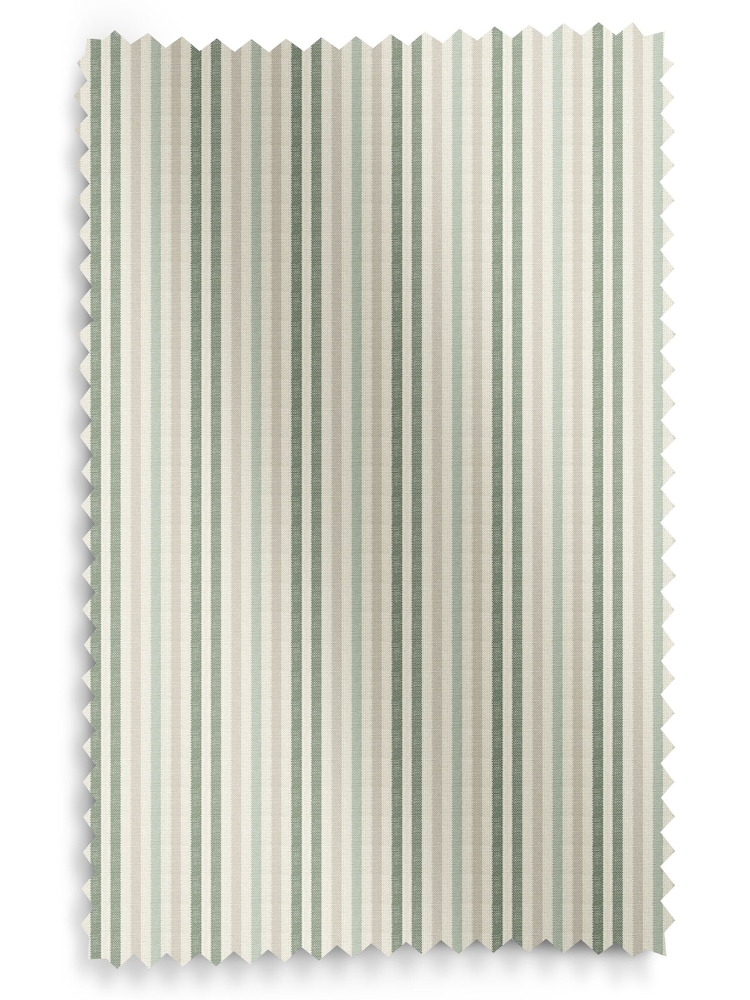 Emily Bond Fern Green Cornish Stripe Made to Measure 100% Cotton Curtains - Image 10 of 10