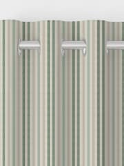 Emily Bond Fern Green Cornish Stripe Made to Measure 100% Cotton Curtains - Image 8 of 10