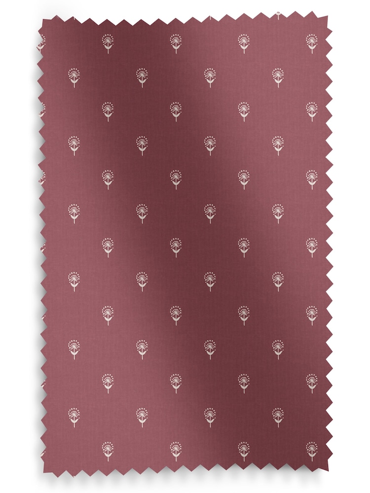 Emily Bond Burgundy Red Wild Thyme Made to Measure 100% Cotton Curtains - Image 10 of 10