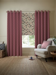 Emily Bond Burgundy Red Wild Thyme Made to Measure 100% Cotton Curtains - Image 5 of 10