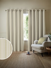 Emily Bond Gold Natural Cornish Stripe Made to Measure Curtains - Image 1 of 10