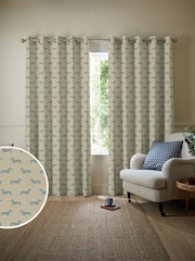 Emily Bond Duck Egg Blue Peggy Made to Measure 100% Cotton Curtains - Image 1 of 10