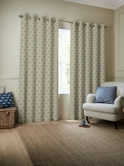 Emily Bond Duck Egg Blue Peggy Made to Measure 100% Cotton Curtains - Image 2 of 10