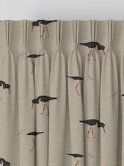 Emily Bond Charcoal Grey Oyster Catcher Made to Measure 100% Cotton Curtains - Image 6 of 10