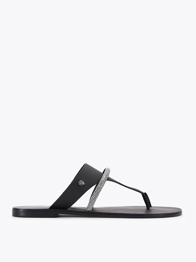 Kurt Geiger London Black Strand Braid Sandals - Image 1 of 5 Kurt Geiger London Black Strand Braid Sandals - Image 1 of 5