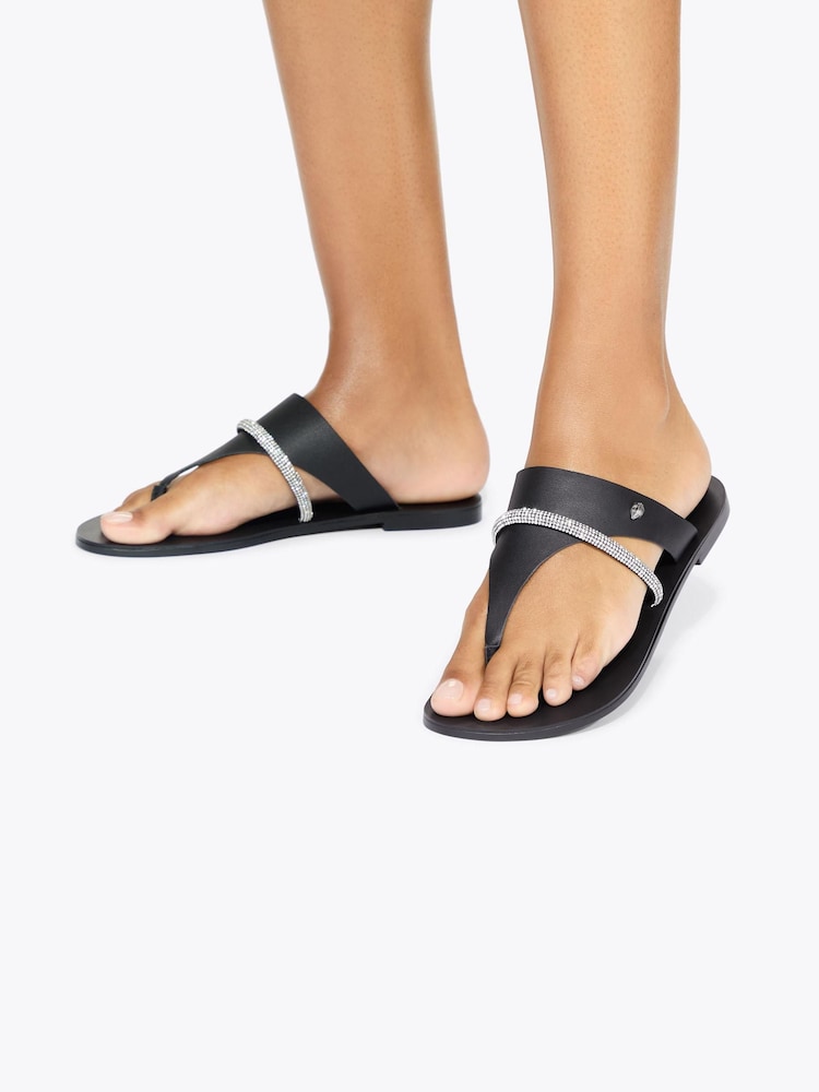 Kurt Geiger London Black Strand Braid Sandals - Image 2 of 5 Kurt Geiger London Black Strand Braid Sandals - Image 2 of 5