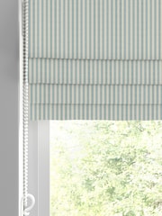 Emily Bond Duck Egg Blue Cornish Stripe Made to Measure 100% Cotton Roman Blind - Image 2 of 6