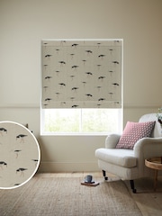 Emily Bond Charcoal Grey Oyster Catcher Made to Measure 100% Cotton Roman Blind - Image 1 of 6