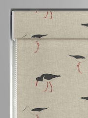 Emily Bond Charcoal Grey Oyster Catcher Made to Measure 100% Cotton Roman Blind - Image 3 of 6