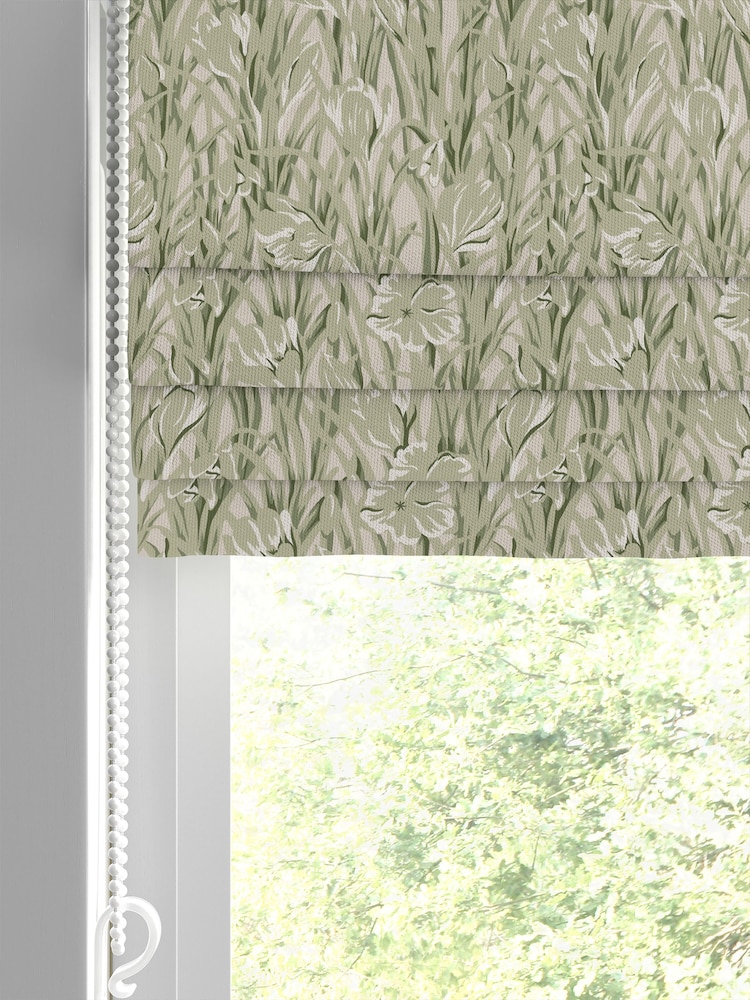Emily Bond Sage Green Crocus Made to Measure 100% Cotton Roman Blind - Image 2 of 6