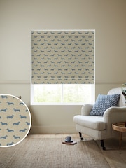 Emily Bond True Blue Peggy Made to Measure 100% Cotton Roman Blind - Image 1 of 6