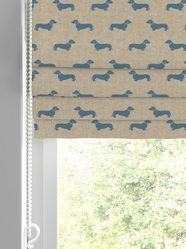 Emily Bond True Blue Peggy Made to Measure 100% Cotton Roman Blind - Image 2 of 6